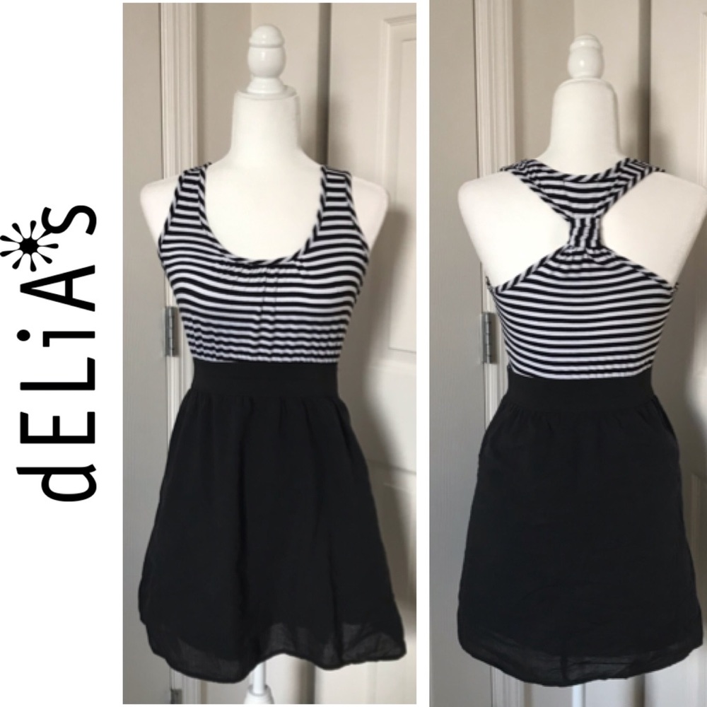 dELiA*s Black and White Striped Dress